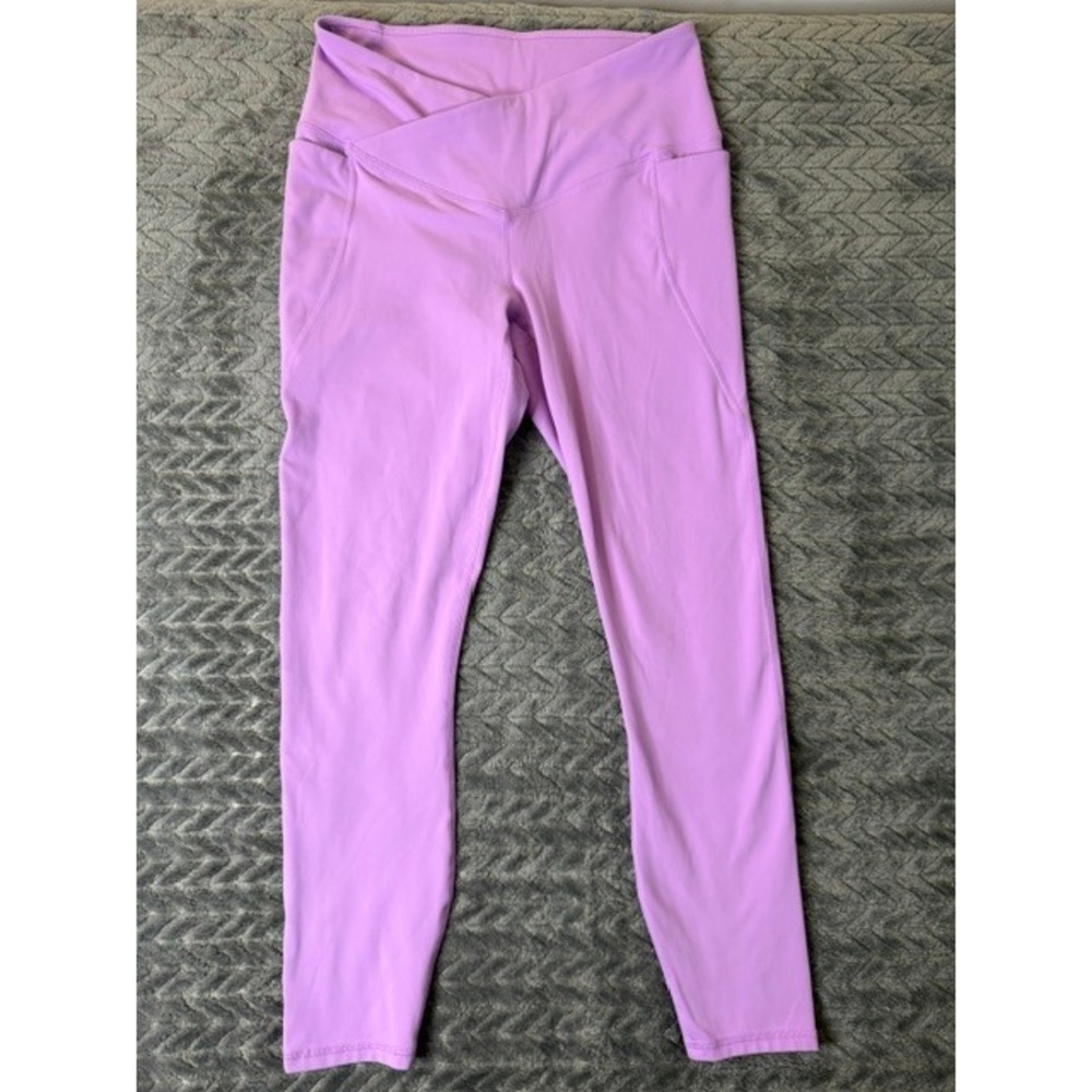 Fabletics PureLuxe Size S Lavender  Crossover V-Waist Leggings with Pockets 0064